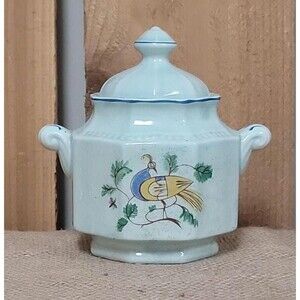 RARE Kensington Staffordshire Ironstone Sugar Bowl Java Bird, Made In England 5”
